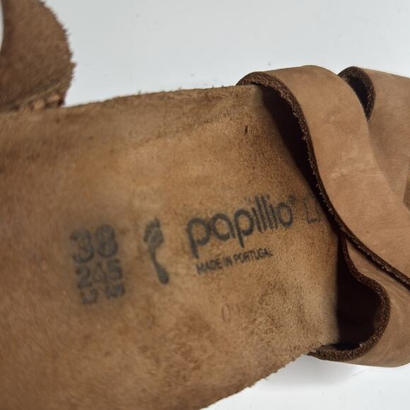 Birkenstock Lola Wedge Papillio Leather Sandal Wedge S-359 Sz 38 Narrow - Picture 5 of 9